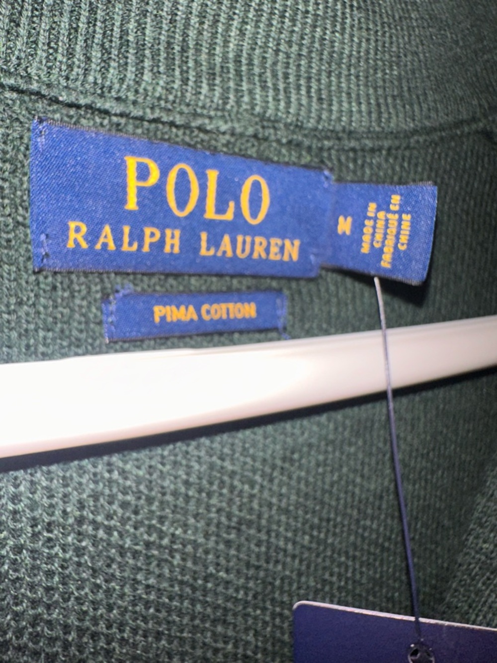 Polo Sweater Medium Green Pima Cotton NWT - Picture 5 of 11